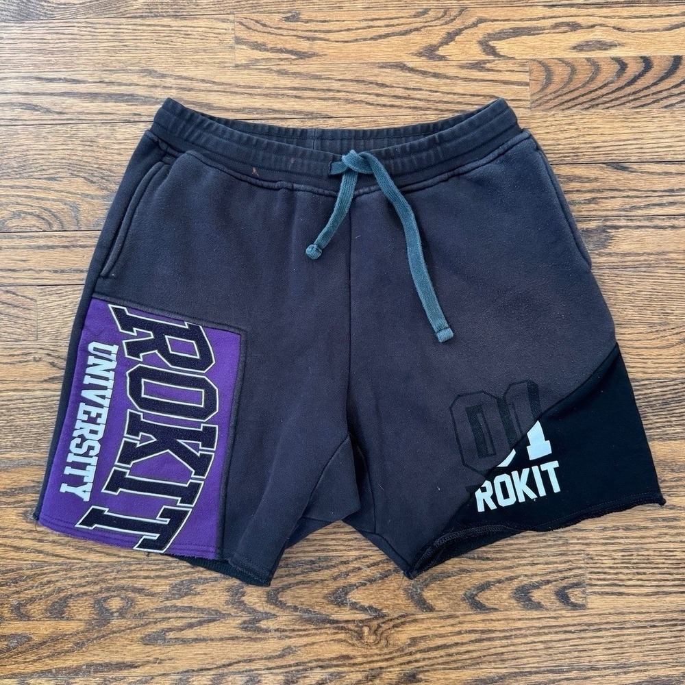 Rokit University Comfort Black Sweat‎ Shorts - Small